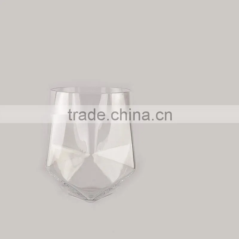 Diamond shaped 2015 new design rock shot whisky tumbler glass