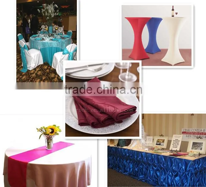 Elegant shiny satin plain table cloth for wedding