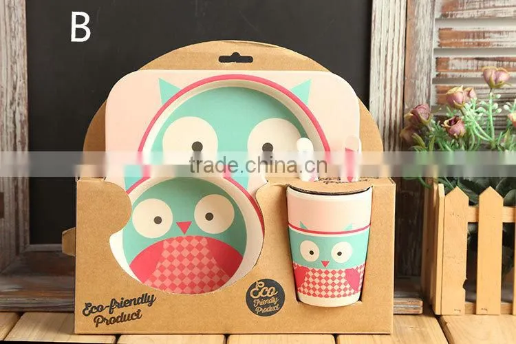Eco bamboo fiber kids dinnerware sets