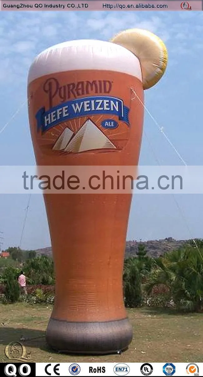 Promotional giant red inflatable wine / beer bottle