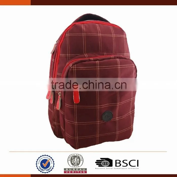 Fashion Plaid Laptop Backpack With Laptop Compartment