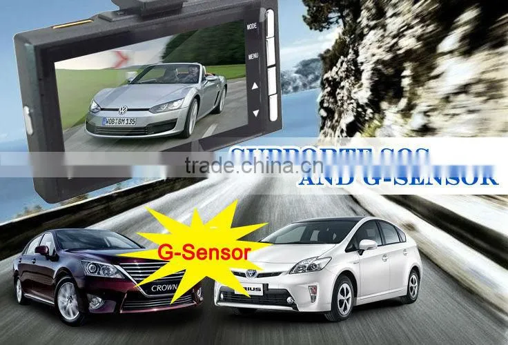 New arrived 2.7inch full hd NTK 96650 170deg angle SOS GPS G-sensor night vision motion detection dvr cars