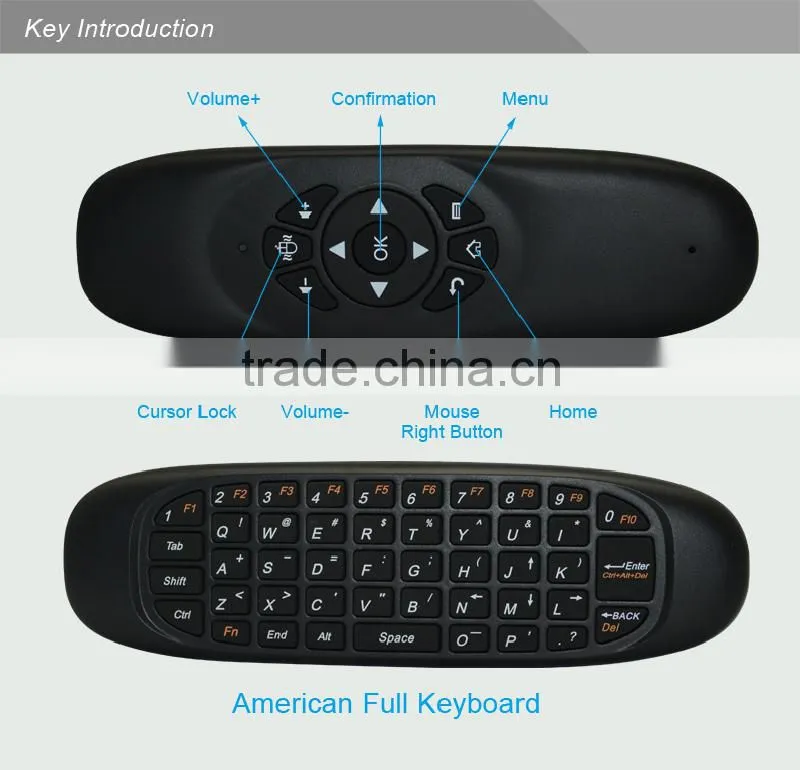 Wireless Mini Bluetooth Keyboard and Flying Air Mouse keyboard 2.4GHz using in PC/TV