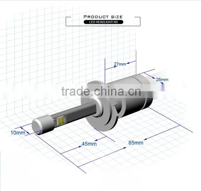 High quality 40W 4800 lumen H7 auto headlight bulb 12-24V DC automotive universal 2015 led car headlight