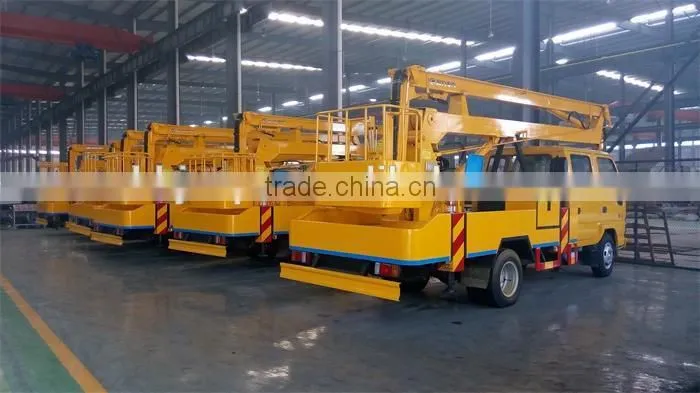 14m Red aerial work platform truck