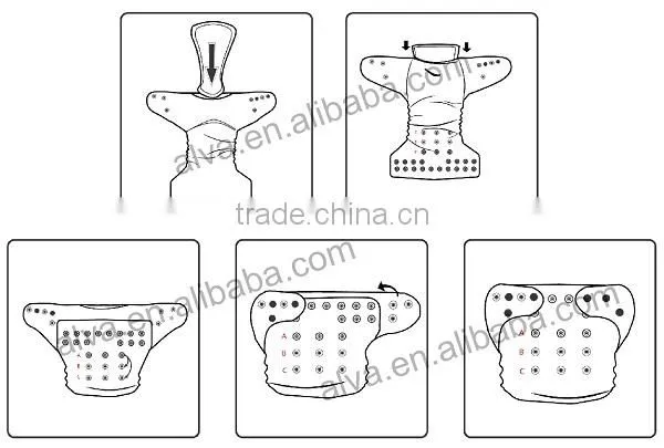 2015 ALVA one size washable baby cloth diapers in bales