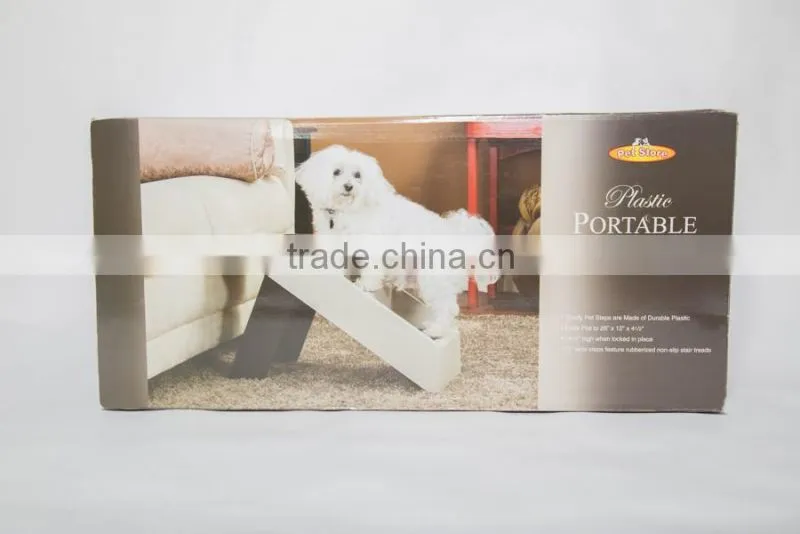foldable plastic good selling foldable pet stairs/ wide step ladder