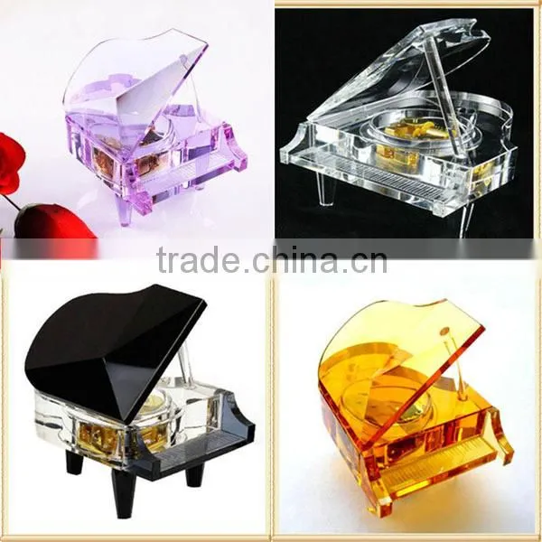 Wedding favors Artificial K9 crystal piano miniature music box
