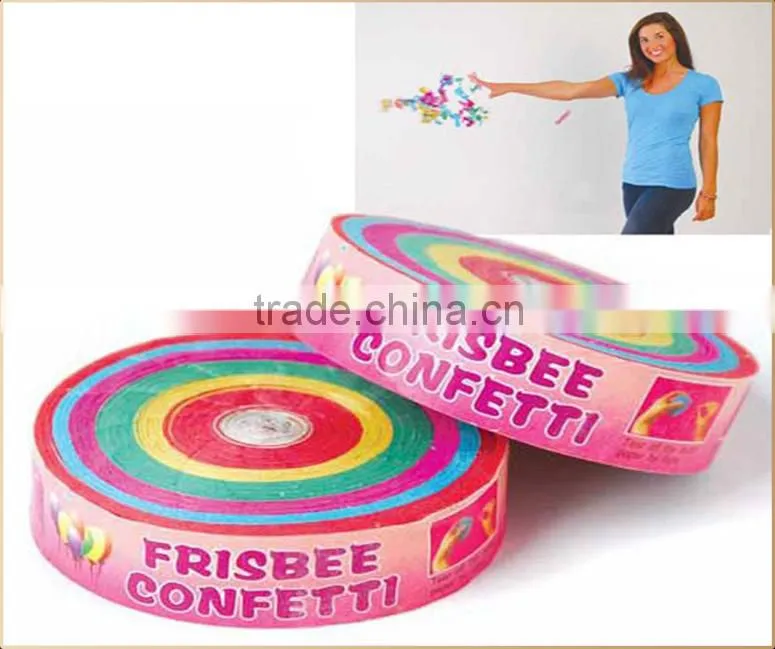 Event long throw tissue confetti frisbee streamers for promotion