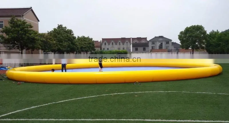 Large 18 dia round China inflatable pools yellow for rental
