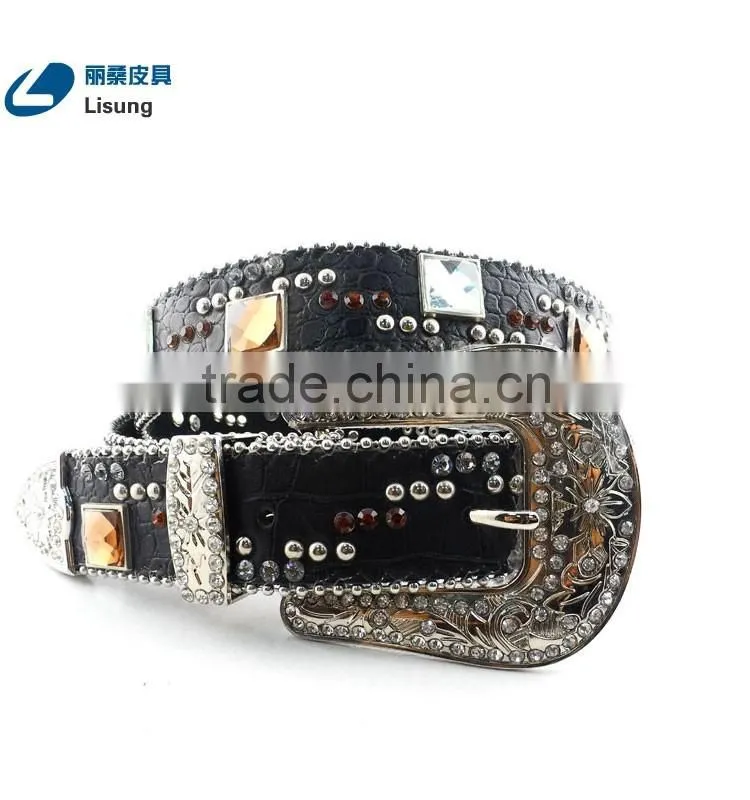 Bling Western Crystal Rhinestone Dress Concho Straps For Men