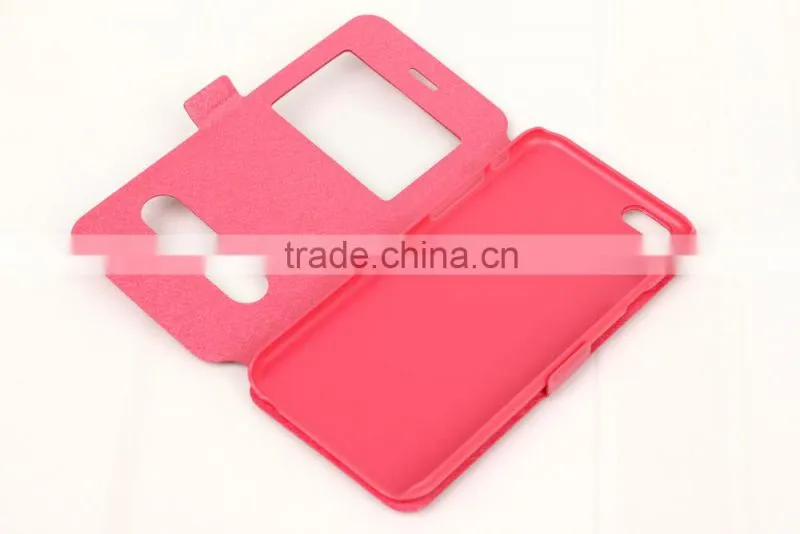 High Quality Flip PU Wallet Leather Case With Double Window For iPhone 5 5s