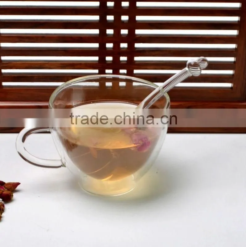Double Wall Glass Coffee Cup with Handle