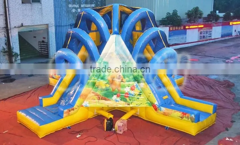 amazing four directions inflatable dry slide