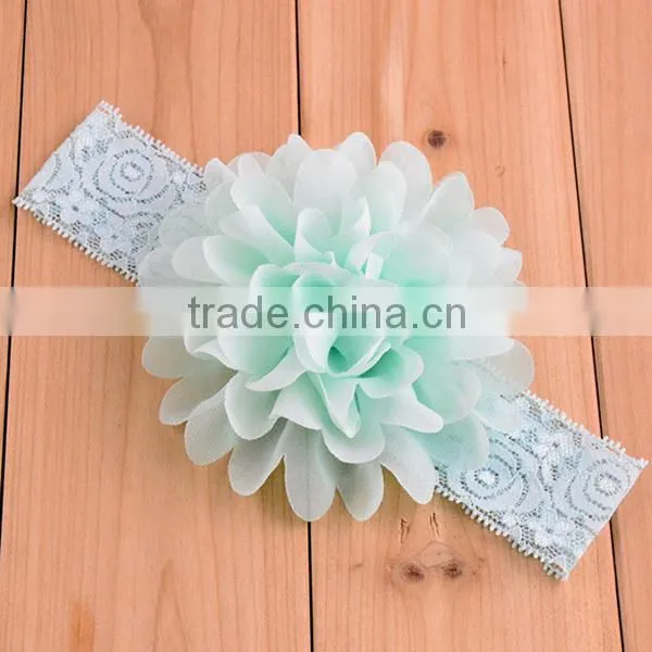 lace elastics chiffon flower baby hair colorful head bands
