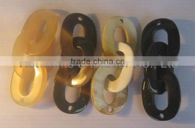 Horn link strand, short horn link chain for making jewelery