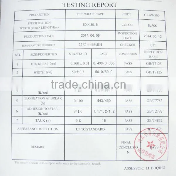 Pipe Wrapping Tape Made in China