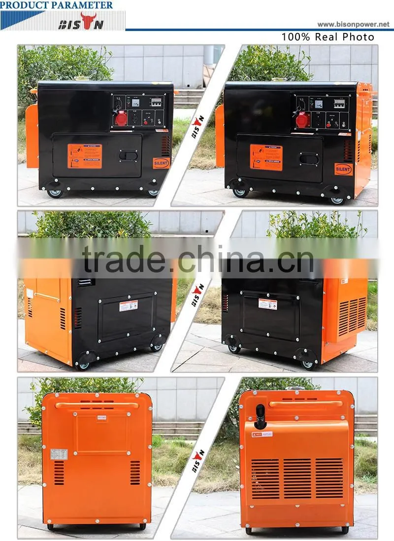 BISON China 6kva silent Diesel Generator set standard 220v to 380v home use diesel generator