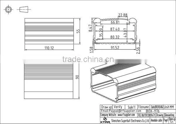 Aluminum Project Box Enclosure Case Electronic DIY1176-4.33"*3.54"*2.17"(L*W*H)