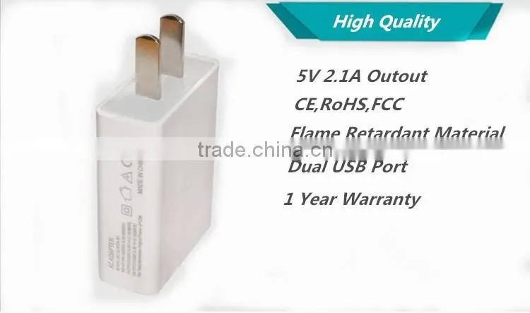 UL LISTED High Quality Dual Wall Charger For Cell Phone
