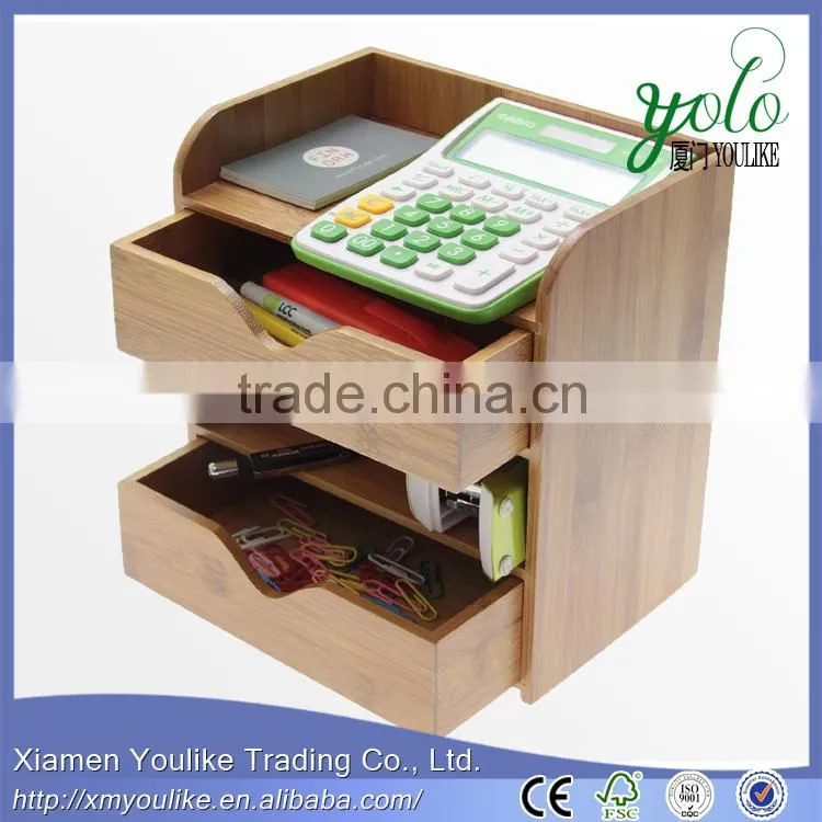 Wood stationery boxes Desk Organiser Bamboo Stationery Box
