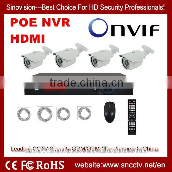 4ch poe nvr kit 720P HD IP camera system