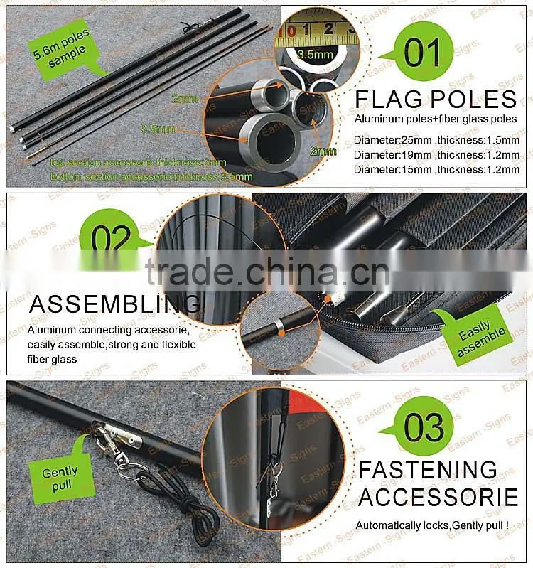 Quick Install Aluminium poles Feather Banners In China