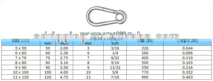 stainless steel snap hook