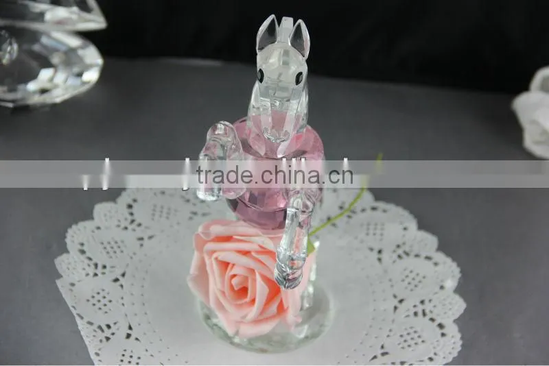 Optical K9 Crystal Horse Model with Base for Novelty Gift