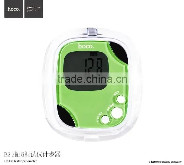 HOCO LCD Display Multi-functional Electronic Pedometer Support Body Fat Tester / Distance Count / Calorie Count with Clip
