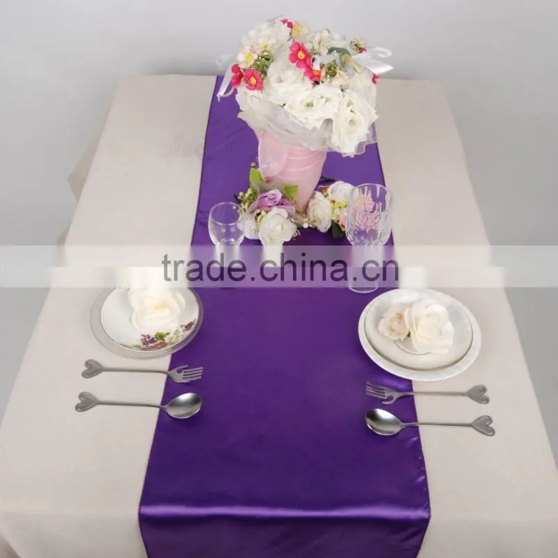 5% discount! 12" X 108" (30cm x 275cm) Satin Table Runner For Wedding Party Decoration