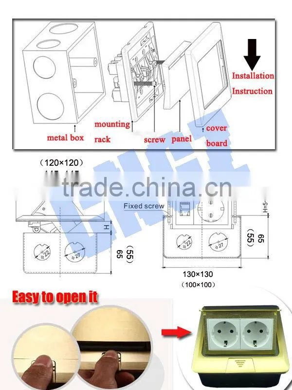 CGZ Brand 2015 new hot sale high-quality wireless floor socket switch