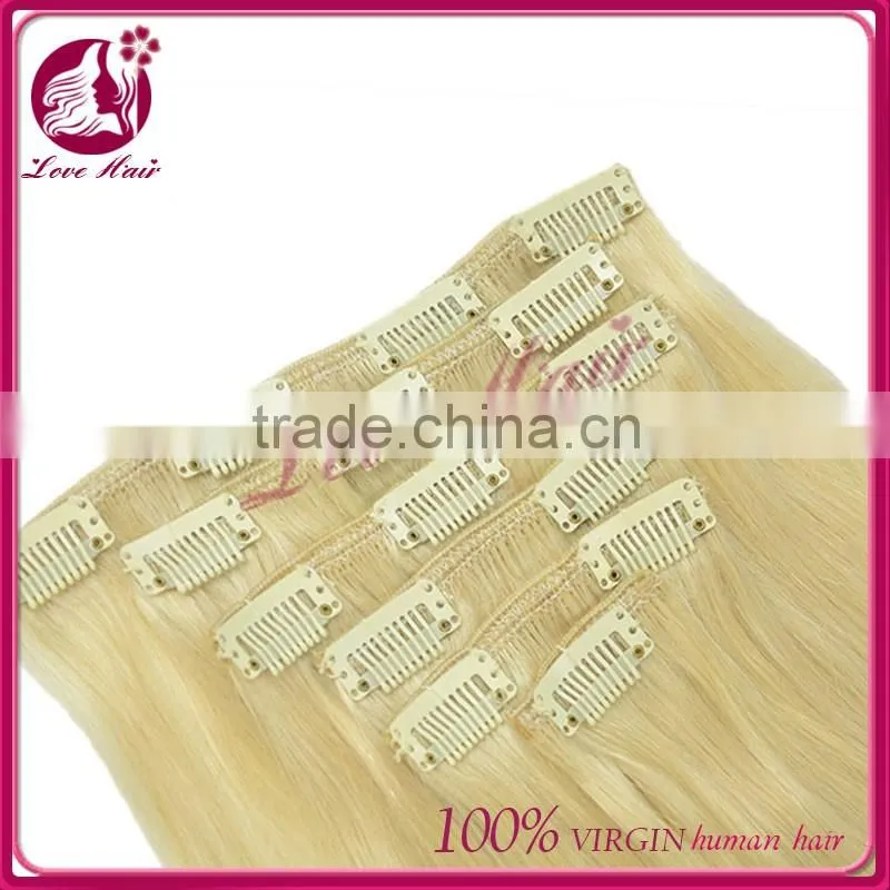 Top Quality virgin Clips Hair Extensions 26 Inch Human Hair Clip In Hair Extensions
