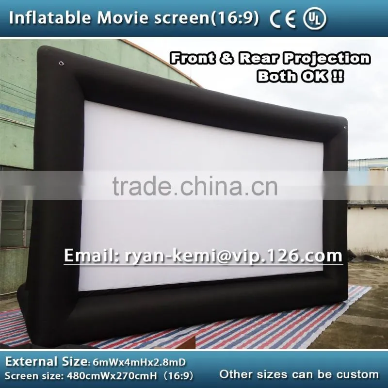 6x4m inflatable rear projection movie screen large inflatable movie screen inflatable projection screen for sale