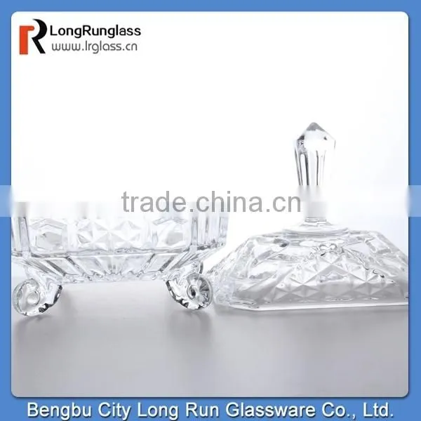 longrun christmas ornament sparkle crystal glass oversized candy dish with seperate cover