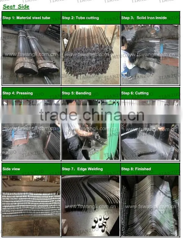 Alibaba express stainless steel bench with backrest