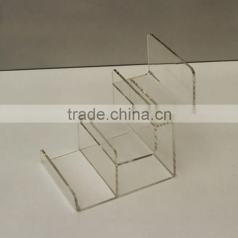 Hot Sale 3 Tiers Clear Acrylic Wallet Stand Table Display Stand