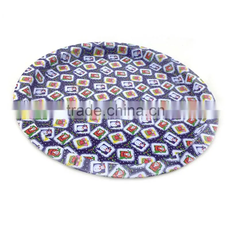dongguan stackable rectangular print metal tin tray for christmas