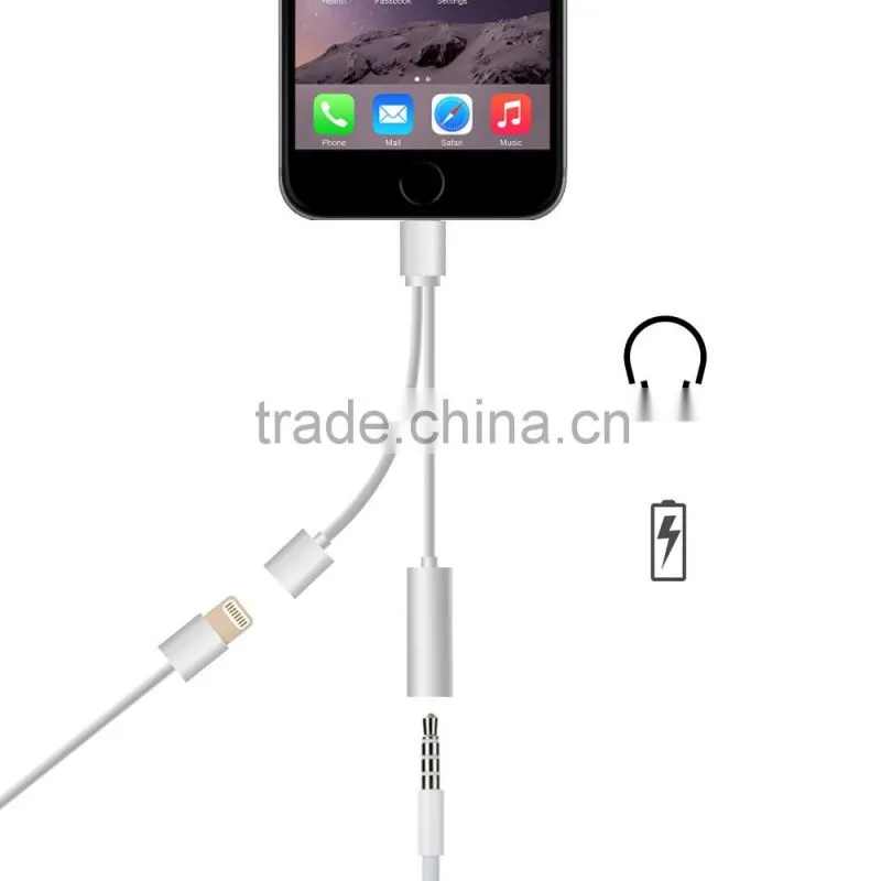 Lighting to 3.5mm audio adaptor for iphone 7
