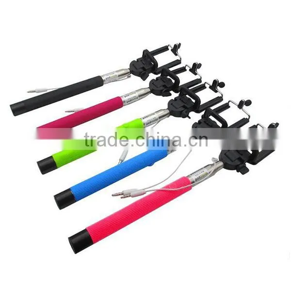 Hot sale colorful wireless monopod bluetooth selfie stick for smart phone