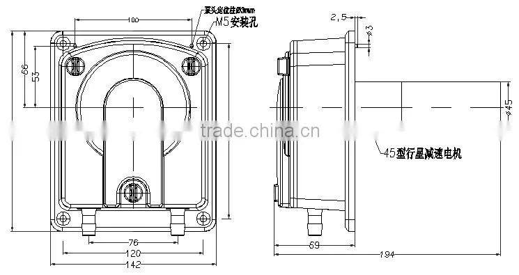 wash machine JIHPUMP OEM peristaltic pump quick install panel type of flow rate less than 5900ml/min