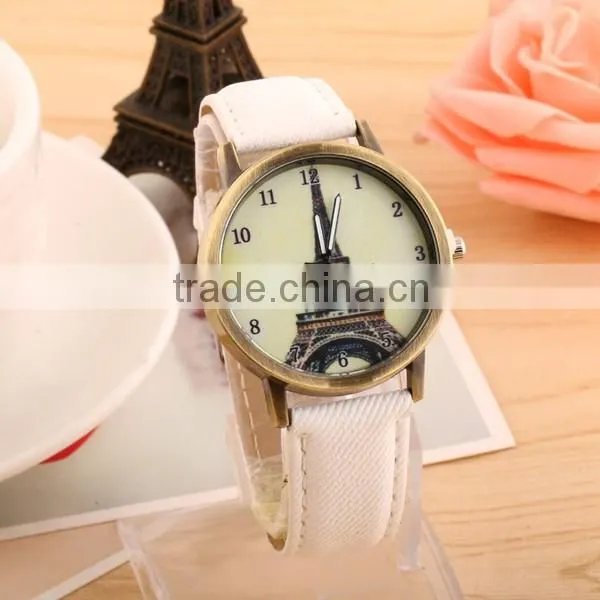 Wholesale Newest Retro Canvas Tower Watch Design