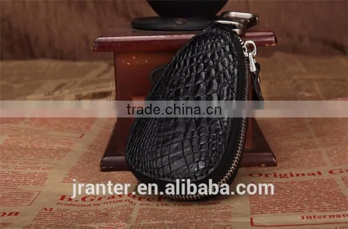 Fashionable custom car key case 100% crocodile leather car key case