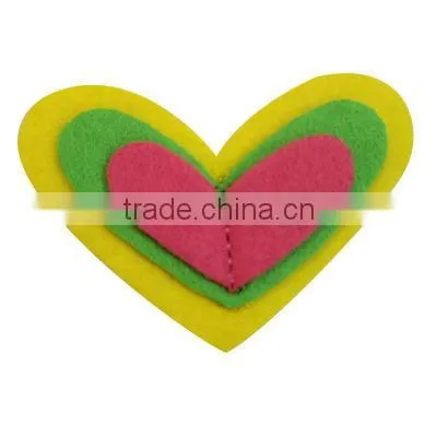 iron-on multicolor heart shaped embroidery patch/badge