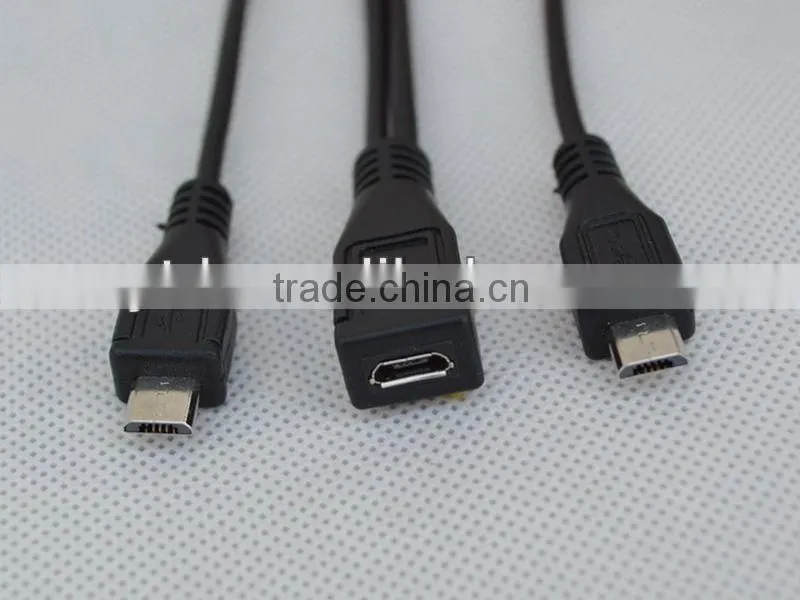 Different styles usb splitter cable 2 female 1 male male and female cable connectors