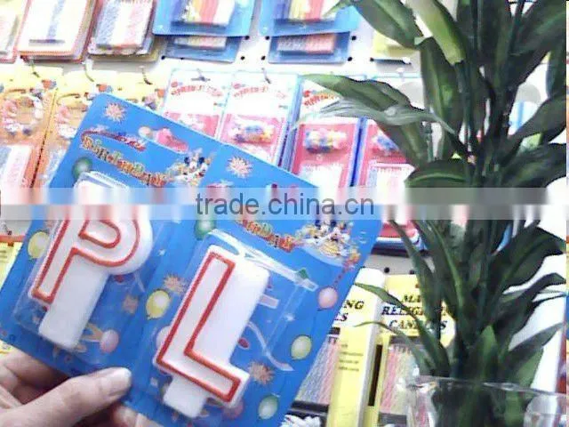 Wholesale A-Z Outline Alphabet Candle, available in A B C D E F G ...Y , 26 letter candle Kids Birthday Partyware Party Supplies