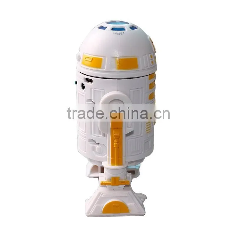 Cute robot cartoon led light mini bluetooth speaker with fm radio made in china