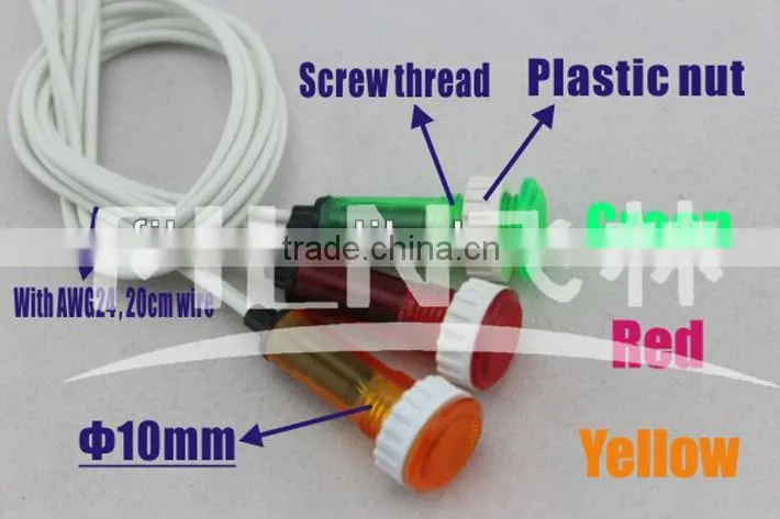 10mm diameter 120v conduziu indicador 220 volt led indicator light red yellow green pilot light on hot water heater