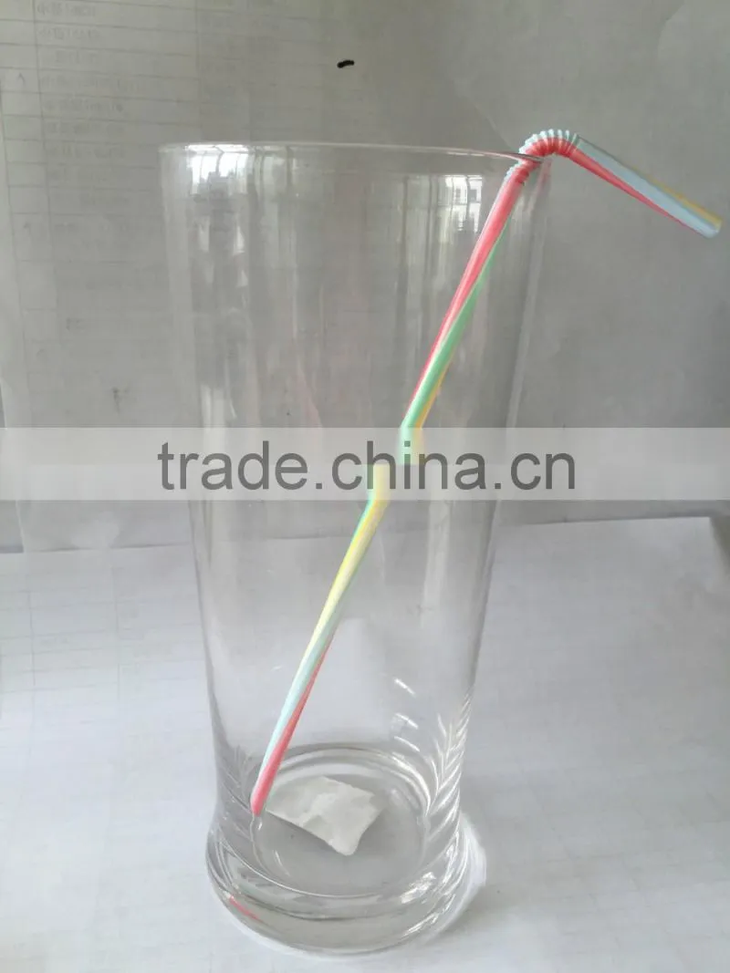 Yiwu straw factory OEM cross or striped color plastic drinking straw