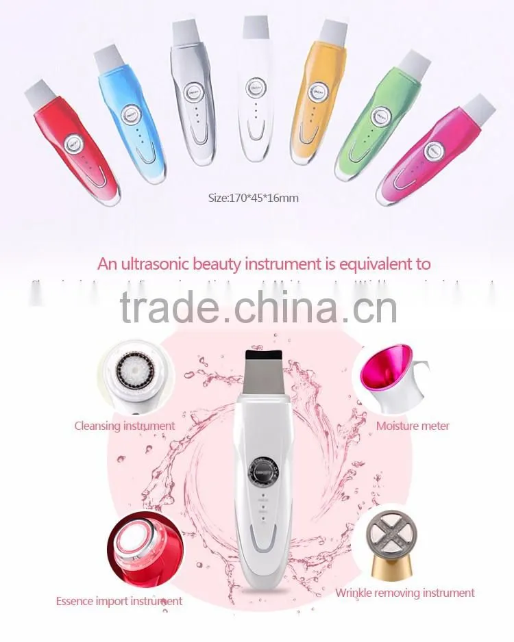Small portable Multi-function ultrasonic facial equipment iontophoresis ion beauty device